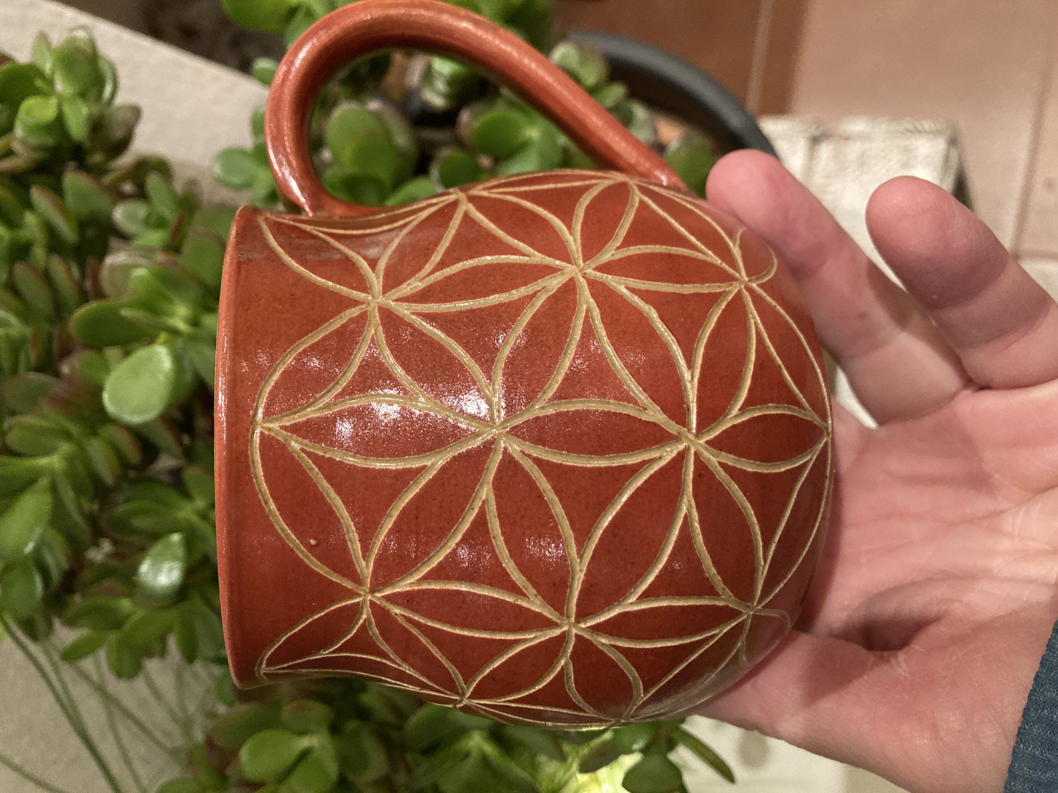 Tasse Blume des Lebens aus Agnihotra-Keramik